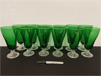 12 Emerald Green Boopie Water Glasses