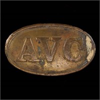 Civil War Alabama Volunteer Corp cartridge box plate, picked up at the Battle of New Market by a member of the Henkel family - Descended directly in the family