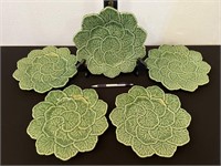 5 - Bordallo Pinheiro Green Cabbage Dessert Plates