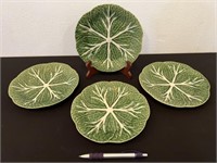 4 - Bordallo Pinheiro Green Cabbage Dessert Plates
