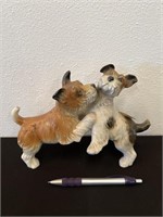 Antique German Terriers Playing Figurine