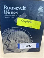 ROOSEVELT DIMES 1946-1964 COIN BOOK, COMPLETE,