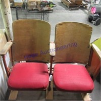 PAIR OF ATTACHED THEATER SEATS