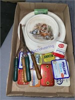 SMALL MEDICINE TINS, VINTAGE HAIR HOT IRONS, OTHER