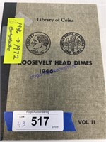 ROOSEVELT HEAD DIMES 1946-1972 COIN BOOK, COMPLETE