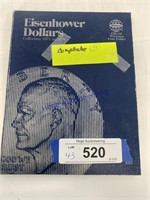 EISENHOWER DOLLARS 1971-1978 COIN BOOK, COMPLETE,