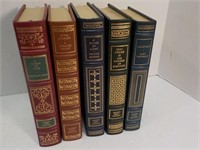 5 Signed First Edition Leather bound books
