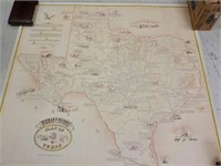 Historical data Texas Map (printed circa 1960)