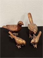 4 Heavy Metal Bird Figurines