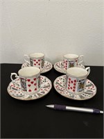 Staffordshire Elizabethan Cards Cup & Saucers