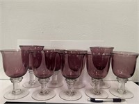 Vintage Purpler Heavy Glass Goblets