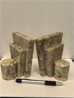 Vintage Marble Bookends