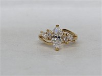 Vermeil/.925 Sterl Silv Marquise Shaped Gem Ring