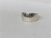 .925 Sterling Silver Striped Band