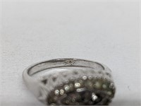 .925 Sterling Silver Clear Stone Ring