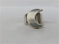.925 Sterling Silver Moon Ring