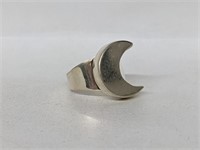 .925 Sterling Silver Moon Ring