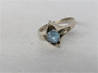 .925 Sterling Silver Aquamarine Ring