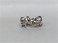 .925 Sterling Silver CZ Bow Ring