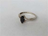 .925 Sterling Silver Marcasite Gemstone Ring