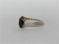 .925 Sterling Silver Marcasite Gemstone Ring