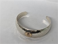 .925 Sterling Silver Seashell Cuff Bracelet
