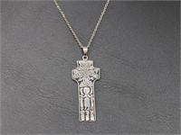 .925 Sterling Silver Celtic Cross Pend & Chain