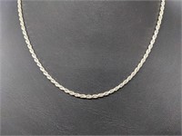 .925 Sterling Silver Rope Chain Necklace