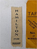 Taft/Hamilton Political Ribbons