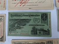 1800s-1900s Rep Natl Convention Tickets