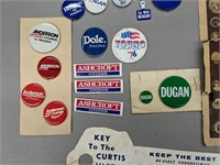 Lot of Vintage Political Buttons & Ephemera
