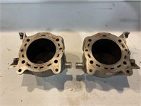Two Ducati cylinder and piston assemblies, used,