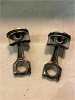 Two Ducati piston and rod assemblies. Marking on