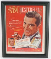 * Vintage Chesterfield Cigarette Advertisement