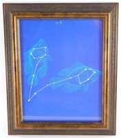 * Vintage Star Map, Pisces the Fishes - Framed,