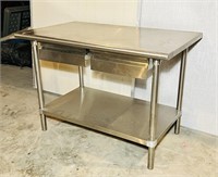 Stainless Steel Commercial Table, 2 Drawers,
