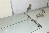 2 Glass Commercial Shelves, Metal Ends, Hangs on