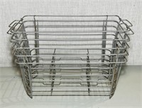 5 Wire baskets w/handles, Stackable, 20” x 12” x