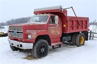 Lot #4 1987 Ford F800 10’ 6 Yard Dump Truck