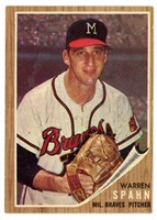 1962 Topps Warren Spahn Baseball Card #100