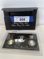 NO SHIP--1997 US MINT SILVER PROOF SET--5 COINS