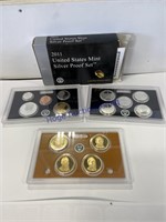 NO SHIP--2011 US MINT SILVER PROOF SET--14 COINS