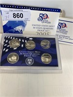 NO SHIP--2005 US MINT STATE QUARTER PROOF SET--