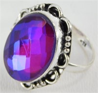 Purple Aqua Mystic Ring - Size 8.5