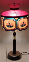 * Side Table Lamp w/ Vintage Amoco Plastic Shield
