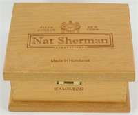 Vintage Wooden Nat Sherman Cigar Box