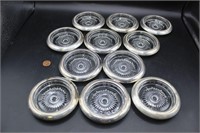 Set of Sterling & Glass Coasters