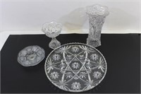 Cut Glass Serve ware & Vase