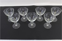 Floral Etched Champagne Glasses