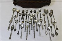 Souvenir Spoon Collection & Wooden Spoon Holder